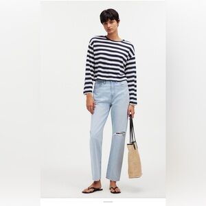 Madewell Blue and White Strip Top